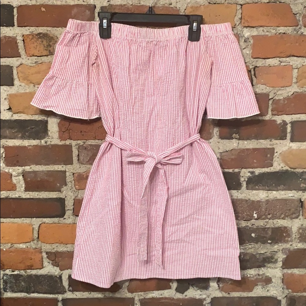 Pink Lemonade Pink and White Striped Mini Dress